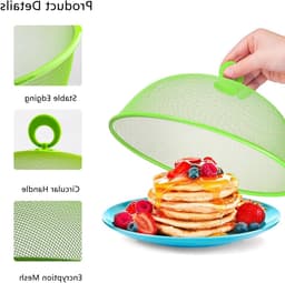 Set van 2 Voedsel Deksels, Metalen Klokken en Mesh Food Blankets voor BBQ, Picknick en Feestjes (30 cm, 2 Kleuren) — thumbnail 4