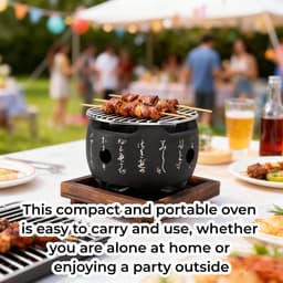 Store_9 - Japanse mini-BBQ-grill - Draagbare grill - Ideaal voor kamperen - Aluminiumlegering - Houtskool barbecue - Compact formaat - Geschikt voo... — thumbnail 5