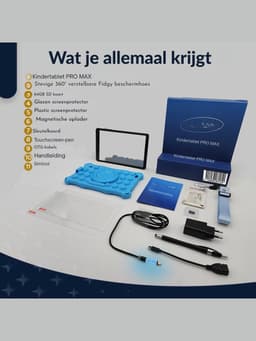 DYNA® Kindertablet Deplay - Kinder Tablet Deplay - Kindertablet Deplay Pro - Blauw - 23cm x 13cm x 1cm — thumbnail 4