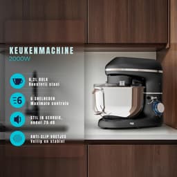 RUX® Mixer met Mengkom - Keukenmachine - Keukenrobot - Inclusief Accessoires - Antraciet - 38cm x 24cm x 32cm — thumbnail 4
