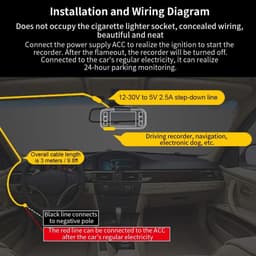 Jhubersproducts - Mini USB Dash Cam Hardwire Kit - Parkeerbewaking - Verborgen Bedrading - 5 V 2,5 A - Constant Stroom - Voor Auto — thumbnail 3