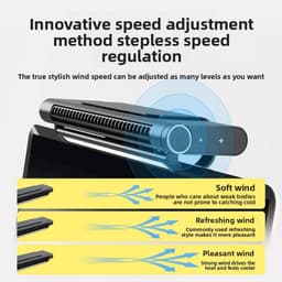 Allero Draagbare Ventilator - Bedventilator - Laag Geluidsniveau - Wit - 2000 mAh - USB - Multifunctioneel - Tafel Ventilator — thumbnail 4