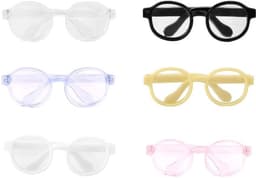 6 stuks mini-poppenbrillen, decoratieve plastic poppenbrillenaccessoires, perfect voor verzamelaarsdisplays en fotografie (meerdere kleuren) — thumbnail 1