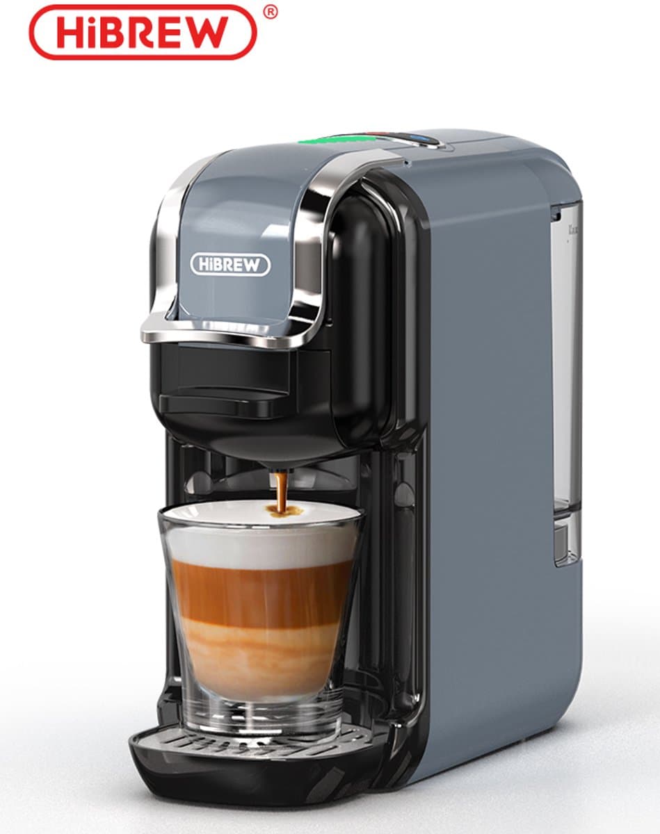 HiBREW H2B - 5 in 1 - Koffiemachine - Koffiezetapparaat - Kapsulekoffiezetapparaat - Voor Nespresso, Dolce Gusto, ESE & gemalen koffie - Grijs — afbeelding 1