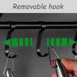Magnetron Wandrek - Keuken Organizer - Keuken Opbergen - Met Afneembare Haak - 40 cm - Zwart — thumbnail 3