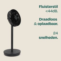 VONROC BREEZE Draadloze Ventilator – Fluisterstil (<44 dB) – 24 snelheden – lichtgewicht en draagbaar - 3 windmodi: Natuurlijk, Slaap, Normaal – Modulair: tafelventilator én vloerventilator – Luxe touchdisplay – Incl. afstandsbediening – Zwart — thumbnail 4