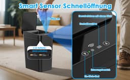 Prullenbak met Sensor - Automatische Deksel - 12 Liter - 3 Bedieningsmodi - Stil en Waterbestendig - Set van 2 — thumbnail 4