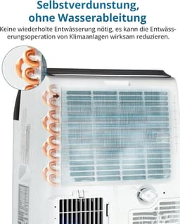Danky Mobiele Airco 12000 BTU - 3-in-1 Airconditioner Met Koeling, Ontvochtiger & Ventilator - Stil 48dB - Zelfverdamping - 24u Timer - Voor Ruimtes Tot 51m² - Energieklasse A — thumbnail 4