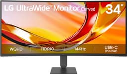 LG UltraWide 34U640B-B - WQHD VA Monitor - USB-C 65W - 1800R Cruved - 144hz - 34 inch — thumbnail 1