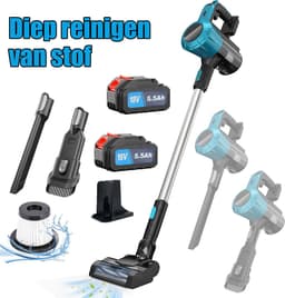 3-in-1 draadloze stofzuiger – 18V – Lichtgewicht – 2 oplaadbare lithium-ion accu's – Voor tapijt, huisdierharen en harde vloeren – Stofzuiger staand & hand — thumbnail 1