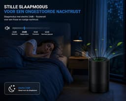 ITRONIQ Luchtreiniger Met Wifi Voor 110m² - H13 HEPA Filter - App Bediening - CADR 185 m³/u - Auto Modus - Slaapmodus 24DB - Zwart — thumbnail 2