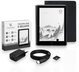 Veloura One E reader - inclusief 32GB SD kaart - 6 inch ereader met hoesje - met schermverlichting en nachtmodus - 64 GB opslag - online luisterboeken en storytel ondersteuning - nederlandstalig ebook — thumbnail 1
