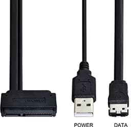 Harde Schijf Kabel - SATA naar eSATA - Data Overzetten - USB Powered - 50 cm - Zwart — thumbnail 4