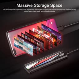 Externe SSD - Draagbare Opslag - Snelle Data Transfer - USB 3.2 Gen 2x2 - 2TB - Zwart — thumbnail 2