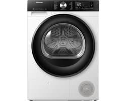 Hisense DH3S902BWCC - Condensdroger - 9 kg - Vrijstaand - Voorbelading - Warmtepomp - Wit - Draaiknop - TouchControl - 63 dB(A) - Ion Refresh - Allergy Care - Auto Dry