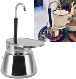 Dailygoods- Espresso Maker - Roestvrijstalen Moka Pot - Draagbaar Koffiezetapparaat - Lichtgewicht - Grote Capaciteit - Compact Ontwerp — thumbnail 2