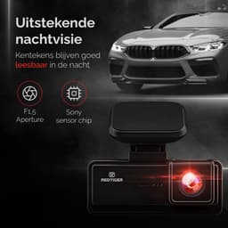 RedTiger F8 Lite Dashcam voor auto - 4K - Voor Camera - WiFi en GPS - 3,18 Inch met App - Dashcams - 2025 model - Sony Sensor - Nachtzicht - Parkeerbewaking - G Sensor - Loop opname - — thumbnail 2