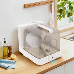 Draagbare vaatwasser - Compacte tafelmodel - Keuken opruimen - Automatische 360° reiniging - 20 Koppen capaciteit - Wit bruin — thumbnail 3