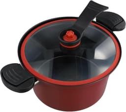 Snelkookpan - Multicooker - Snel Maaltijden Bereiden - Magnetronbestendig Ontwerp - 35 Liter - Rood — thumbnail 1