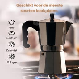 SNJY® Percolator - Koffiezetapparaat - Perculator Koffie - 6 Kopjes - Zilver — thumbnail 3
