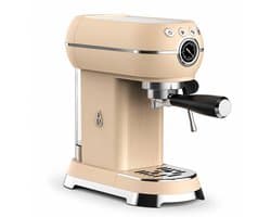 Motivai Espressomachine met Melkopschuimer - 1350W - Pistonmachine met Manometer - 800ml Waterreservoir - Cappuccino & Latte Maker - Matte Beige