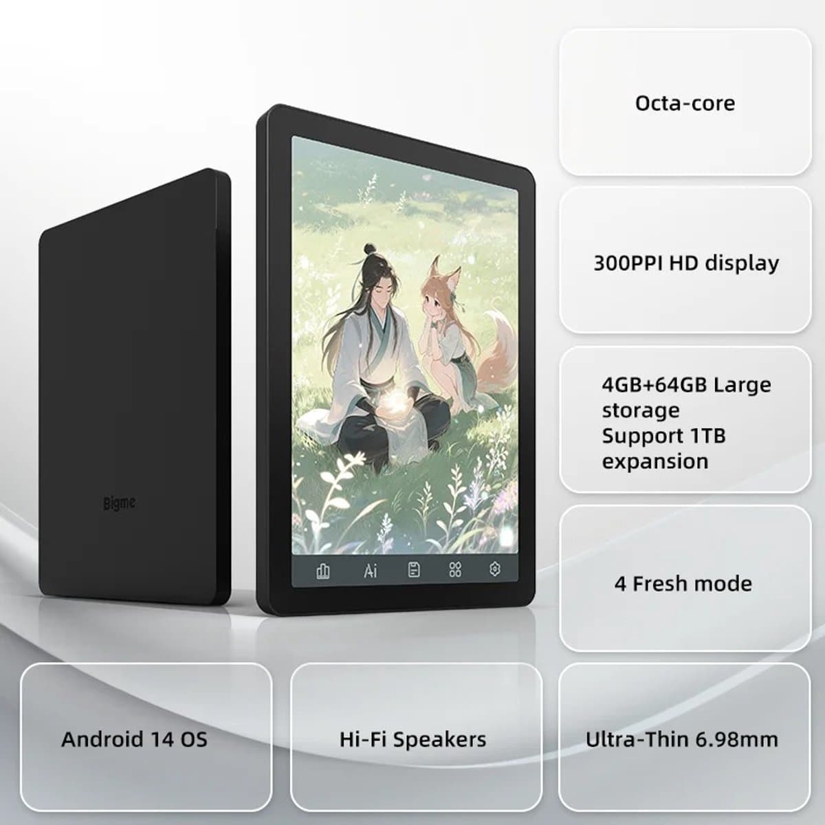 Cventrix E-reader 6 inch - E reader kobo - ereader - Ink eBook Reader B6 – OS Android 14 – 4GB RAM 64GB Opslag – Oogvriendelijk Scherm – Zwart — afbeelding 1