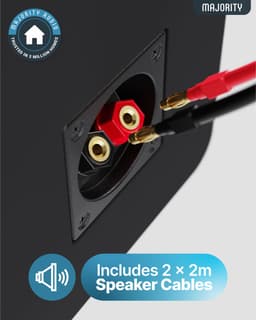 Majority D70X Passive Bookshelf Speakers - 60W RMS - Stereo - Ingebouwde Woofer en Tweeter - Zwart — thumbnail 5