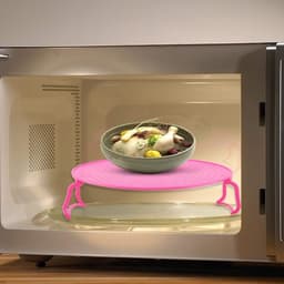 Magnetron Stoomrek - Dubbele Laags Tray - Maaltijden Opwarmen - Dubbele Laags Verwarming - 24x24x8 cm - Rood — thumbnail 3