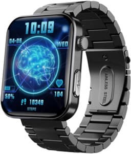 DrPhone ChronaX2 Smartwatch – ECG, HRV, Lichaamssamenstelling, Bloeddruk & Zuurstof – 2.1” HD IPS Display – 52+ Sportmodi – Bluetooth Bellen – Audiobediening – SOS Noodfunctie – IP67 Waterdicht - Zwart — thumbnail 1