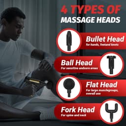Massage Gun Mini - diepe weefselmassage - Professioneel Massage Apparaat - Massageapparaat Massagegun - Massage Pistool - cadeau voor Kerstmis, Moederdag, Vaderdag, Valentijnsdag - Zwart — thumbnail 4