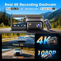 Dash Cam - Autocamera Rijcamera - Veilig Rijden - Voor en Achter - 128GB - Zwart — thumbnail 4