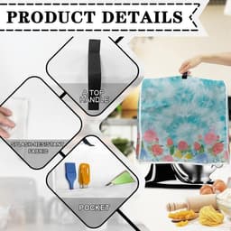 Mixer Deksel - Keukenhulp Cover - Keuken Decoratie - Stofvrije Bescherming - 6-8 Quarts - Blauw Tie Dye Bloemen — thumbnail 3