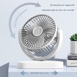 Ventilatoren-USB Tafelventilator - 5.5 Inch Bureauventilator - Stil en Krachtig - 3 Snelheden - Verstelbaar - Mini Ventilator voor Thuis, Kantoor en Laptop — thumbnail 2