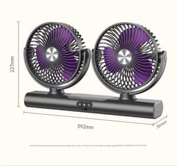 Ventilatoren-Duo Tafelventilator met LED Verlichting - Dubbele Kop Luchtcirculator - Automatische Oscillatie - Wandventilator en Bureauventilator 2-in-1 - USB Oplaadbaar - Ultra Stil voor Slaapkamer en Kantoor — thumbnail 5