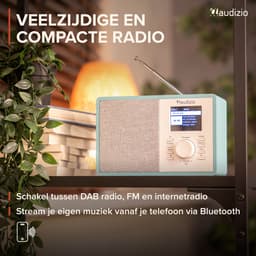 Internet radio - Audizio Cosa - FM en DAB radio - Kleine radio met Bluetooth - Wekkerfunctie - Blauw — thumbnail 2