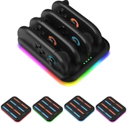 PlayCool Nintendo Switch 2 Quad Charger voor 4 Joy-Con Controllers met RGB Effect en LED-indicator — thumbnail 3