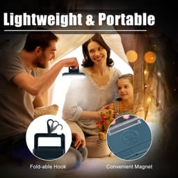 USB Oplaadbare Camping Ventilator met LED Lantaarn - Waterbestendig - Met Ophanghaak en Magneet - Multifunctioneel Noodaccessoire - Geschikt voor Binnen, Buiten, Wandelen en Noodsituaties — thumbnail 5