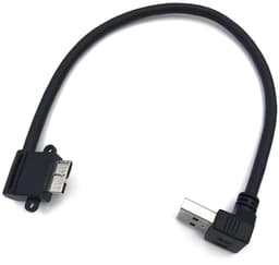 USB Kabel - Micro B stekker - Externe schijf aansluiten - 90 graden gebogen - 1 meter - Zwart — thumbnail 5