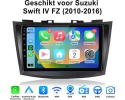 Junsun Android 15 Autoradio Geschikt voor Suzuki Swift IV FZ (2010-2017) Accessoires - 4GB+64GB - Draadloze CarPlay & Andriod Auto - GPS-navigatiesysteem - Bluetooth - Stuurwielbediening - WiFi - 9-inch Touchscreen - RDS - USB