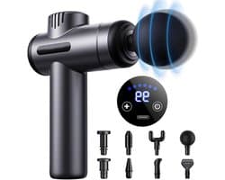Massage Gun - Spierherstel Apparaat - Spierontspanning Thuis - 99 Snelheden 8 Koppen - 17x7x23 cm - Zwart