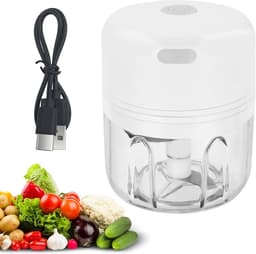 Elektrische Keuken Chopper - Mini Mixer - Snel Ingrediënten Snijden - USB Oplaadbaar - 250ml Capaciteit - Wit — thumbnail 1