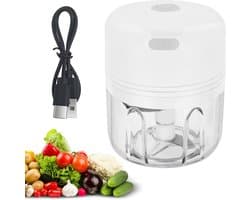 Elektrische Keuken Chopper - Mini Mixer - Snel Ingrediënten Snijden - USB Oplaadbaar - 250ml Capaciteit - Wit