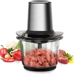 Elektrische Hakmolen - Keukenmachine Universal - Snel Ingrediënten Snijden - 4 Roestvrij Staal Messen - 1.5L Glazen Kom - Multicolor — thumbnail 1