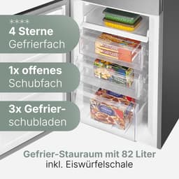 Bomann KG 7360 – No-Frost Koel- vriescombinatie – 247 Liter – 181 cm hoog – Energieklasse D – Inox Look — thumbnail 4
