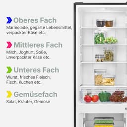 Bomann KG 7360 – No-Frost Koel- vriescombinatie – 247 Liter – 181 cm hoog – Energieklasse D – Dark Inox Look — thumbnail 4