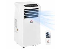 TEKROA® Mobiele Airco 3-in-1 - 9000 BTU -Airconditioning Inclusief Afstandsbediening & 24-uurs Timer - Koelen, Ontvochtigen & Ventileren - Wit