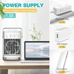 Draagbare Airco met 4 Snelheden - Luchtkoeler voor Slaapkamer, Auto en Camping - USB-Voeding - 1 Stuk — thumbnail 5