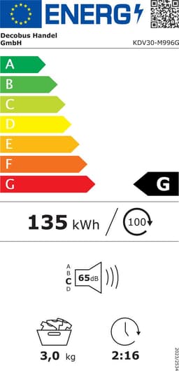 Mini Wasdroger - Compacte Afvoerdroger - Kleine Droogkast - 1350W - 8 Programma's - NTC Sensor - Wandmontage - Kleine Ruimtes - 53,5x42x65 cm - 3kg - Wit — thumbnail 2