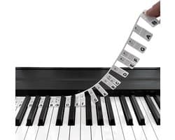 Siliconen Pianostickers voor 61 Toetsen - Verwijderbare Keyboard Stickers Zonder Lijm - Piano Hulpmiddelen voor Beginners en Kinderen Wit