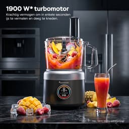TurboTronic FP700 Foodprocessor - Keukenmachine - 1.2 Liter - Keukenrobot - 1900W - Zwart — thumbnail 2